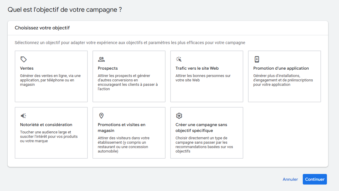 Image représentant toutes les stratégies de campagne sur Google Ads