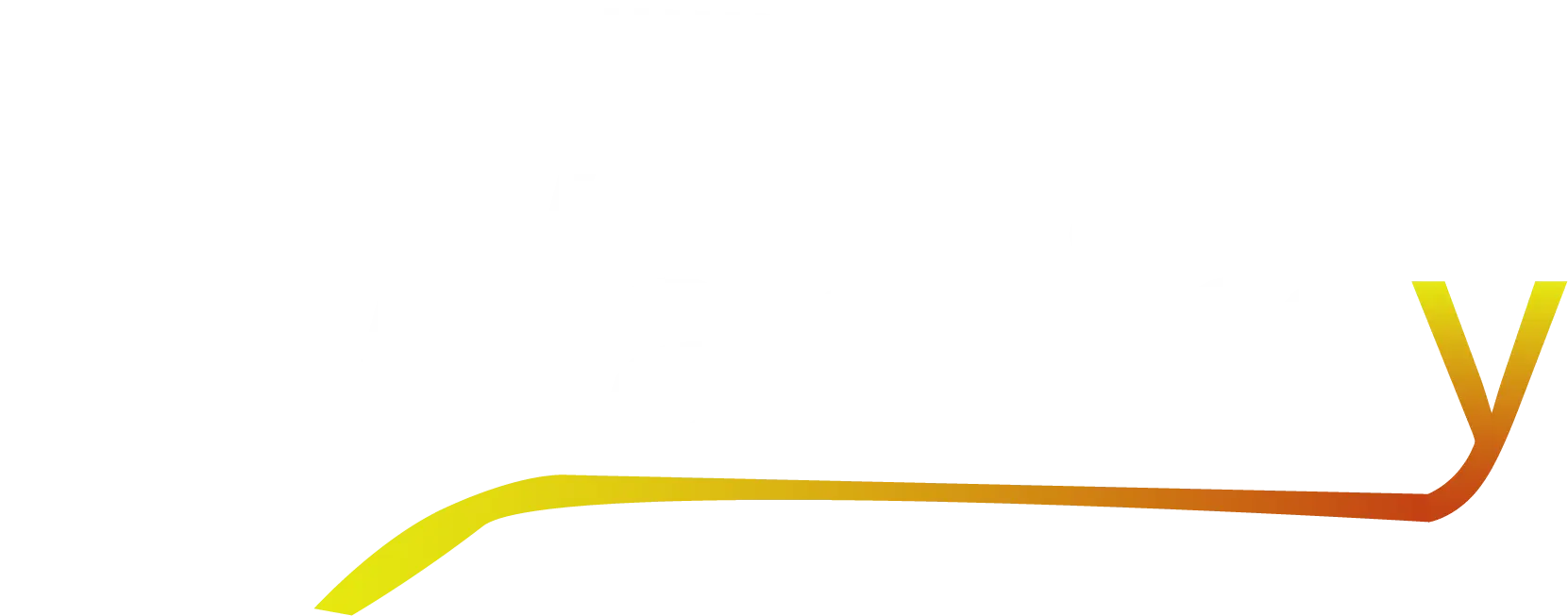 Logo de l'entreprise WAMIMY. Ce logo est blanc, avec un soulignement  gradient jaune et orange. Wamimy est une entreprise de création de site Internet