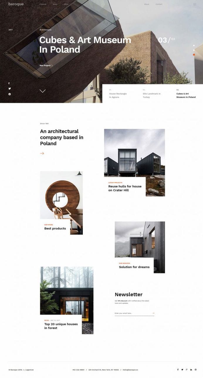 Exemple de site web d'architecture